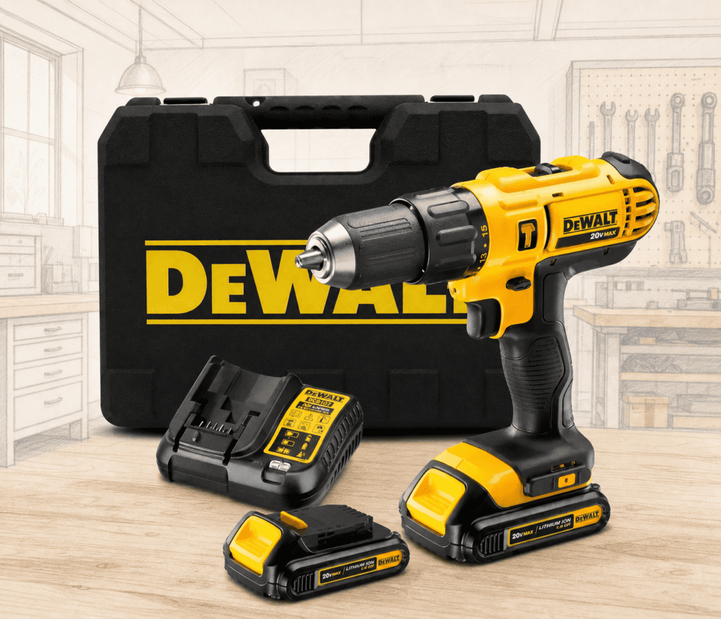 Kit DeWalt DCD776C2 com furadeira, baterias, carregador e maleta